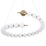 Люстра в виде спирали с сферическими акриловыми плафонами Pearls Suspension Brass Spiral Chandelier варинант исполнения - 1 | Loft Concept в Грозном