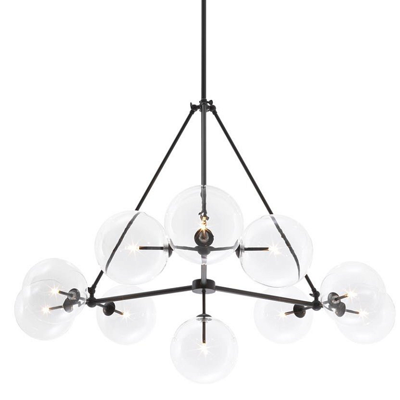 Люстра Chandelier Bermude Bronze Темная бронза Прозрачное Стекло Люстра Chandelier Bermude Bronze Темная бронза Прозрачное Стекло в Грозном | Loft Concept
