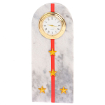 Часы погон МВД подарочные настольные из натурального камня Мрамор Military Clock варинант исполнения - 16 | Loft Concept в Грозном