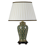 Настольная лампа с керамическим основанием с золотистым решетчатым узором и белым плиссированным абажуром Elstead Lighting варинант исполнения - 1 | Loft Concept в Грозном