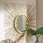 Зеркало-солнце круглое с золотыми лучам Sunrise варинант исполнения - 1 | Loft Concept в Грозном