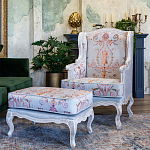 Кресло из массива бука серое с растительным орнаментом Raffael Floral Grey Armchair варинант исполнения - 10 | Loft Concept в Грозном