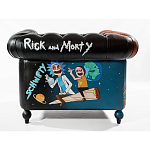 Кресло "Умный Умник" Rick and Morty graffiti chair натуральная кожа  варинант исполнения - 3 | Loft Concept в Грозном