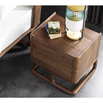 Прикроватный деревянный столик с 2-мя ящиками Moon Walnut Furniture варинант исполнения - 3 | Loft Concept в Грозном