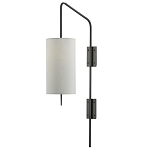 Бра чёрное с тканевым абажуром в форме цилиндра Rough Beauty варинант исполнения - 3 | Loft Concept в Грозном