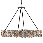 Люстра круглая с абажуром из устричных раковин Sea Ravens варинант исполнения - 3 | Loft Concept в Грозном