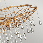 Люстра подвесная золотого цвета с металлическим сетчатым основанием и стеклянными каплевидными подвесками Hinkley варинант исполнения - 4 | Loft Concept в Грозном