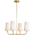 Люстра золотая с белыми тканевыми абажурами Coolness варинант исполнения - 2 | Loft Concept в Грозном