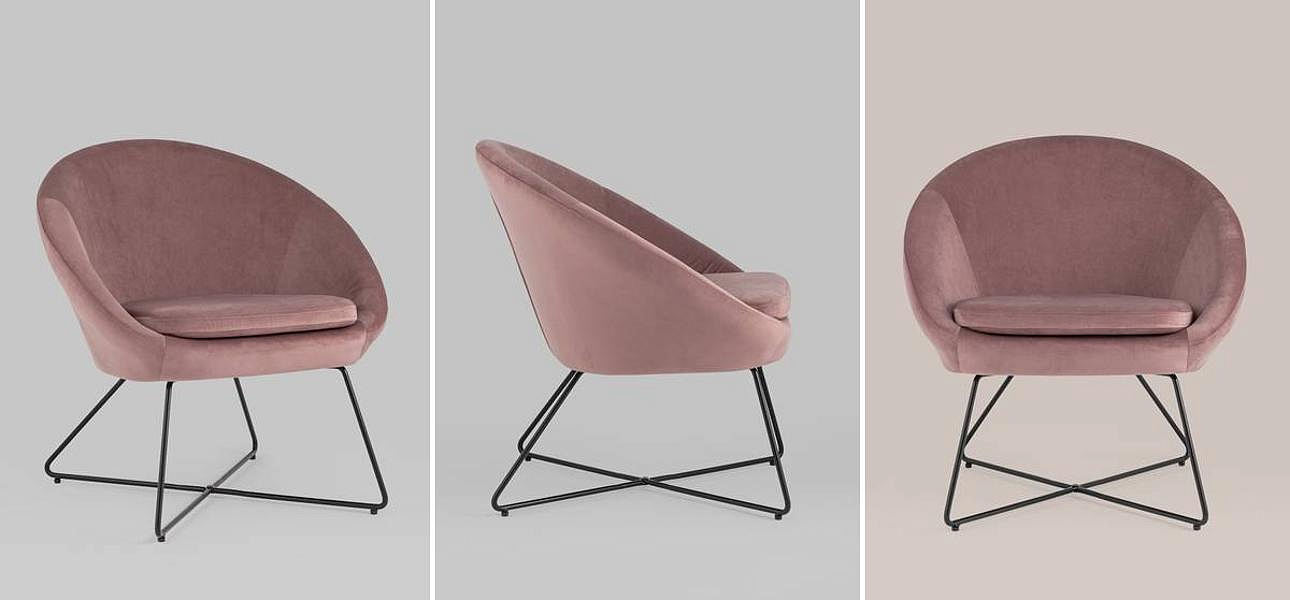 Кресло Avital пыльно-розовый велюр Кресло Avital пыльно-розовый велюр - Loft-Concept в Грозном
