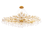 Люстра круглая подвесная с декором в виде ветвей и прозрачных подвесок из стекла в форме капель Droplet Chandelier варинант исполнения - 1 | Loft Concept в Грозном