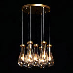 Люстра с 7-ю прозрачными плафонами из стекла в форме капли Lucid Rain  варинант исполнения - 3 | Loft Concept в Грозном