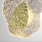 Бра с рельефным волнообразным стеклянным плафоном и вставкой из мрамора Liquid Stone варинант исполнения - 5 | Loft Concept в Грозном