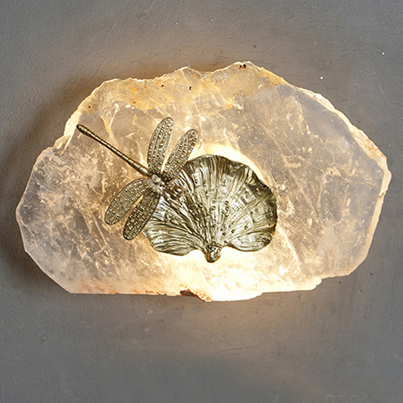 Бра Декоративный лист с стрекозой Glacial Fragment Медь Прозрачный Бра Декоративный лист с стрекозой Glacial Fragment Медь Прозрачный в Грозном | Loft Concept