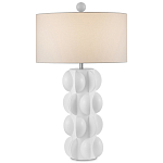 Настольная лампа белая с тканевым абажуром в форме цилиндра Morphing варинант исполнения - 3 | Loft Concept в Грозном