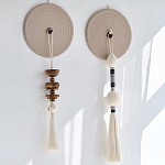 Аксессуар на стену диск с деревянными бусинами Wall Decor Thread Disc  варинант исполнения - 1 | Loft Concept в Грозном