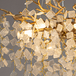 Люстра подвесная золотого цвета с декоративными ветвями и прозрачными рельефными подвесками FAIRYTREE Light варинант исполнения - 5 | Loft Concept в Грозном
