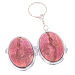 Зеркало брелок складное двухстороннее из натурального камня Родонит Stone Mirrors варинант исполнения - 3 | Loft Concept в Грозном