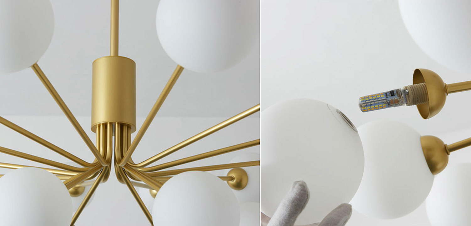 Люстра Berries Chandelier White Balloons Gold 18 Люстра Berries Chandelier White Balloons Gold 18 - Loft-Concept в Грозном