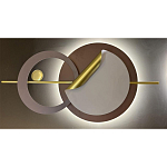 Бра круглое светодиодное в матовых оттенках коричневого и золотого цвета Kosmikos варинант исполнения - 1 | Loft Concept в Грозном