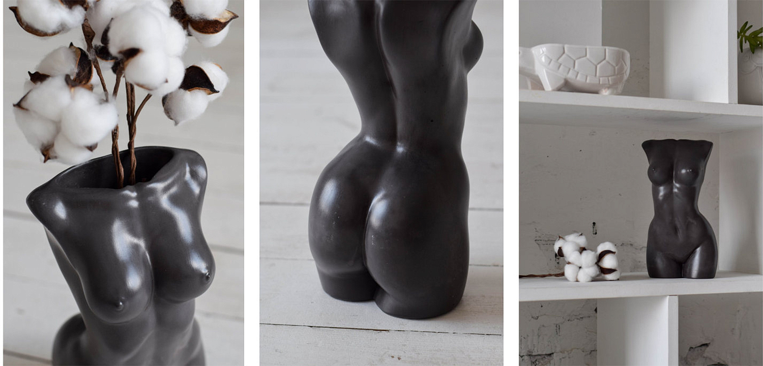 Ваза Vase Female Torso black Ваза Vase Female Torso black - Loft-Concept в Грозном