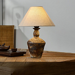 Настольная лампа с керамическим фактурным основанием и тканевым абажуром Eastern Tale варинант исполнения - 5 | Loft Concept в Грозном