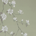 Обои ручная роспись Magnolia Canopy Colourway SC-287 on Aquamarine slub silk варинант исполнения - 2 | Loft Concept в Грозном