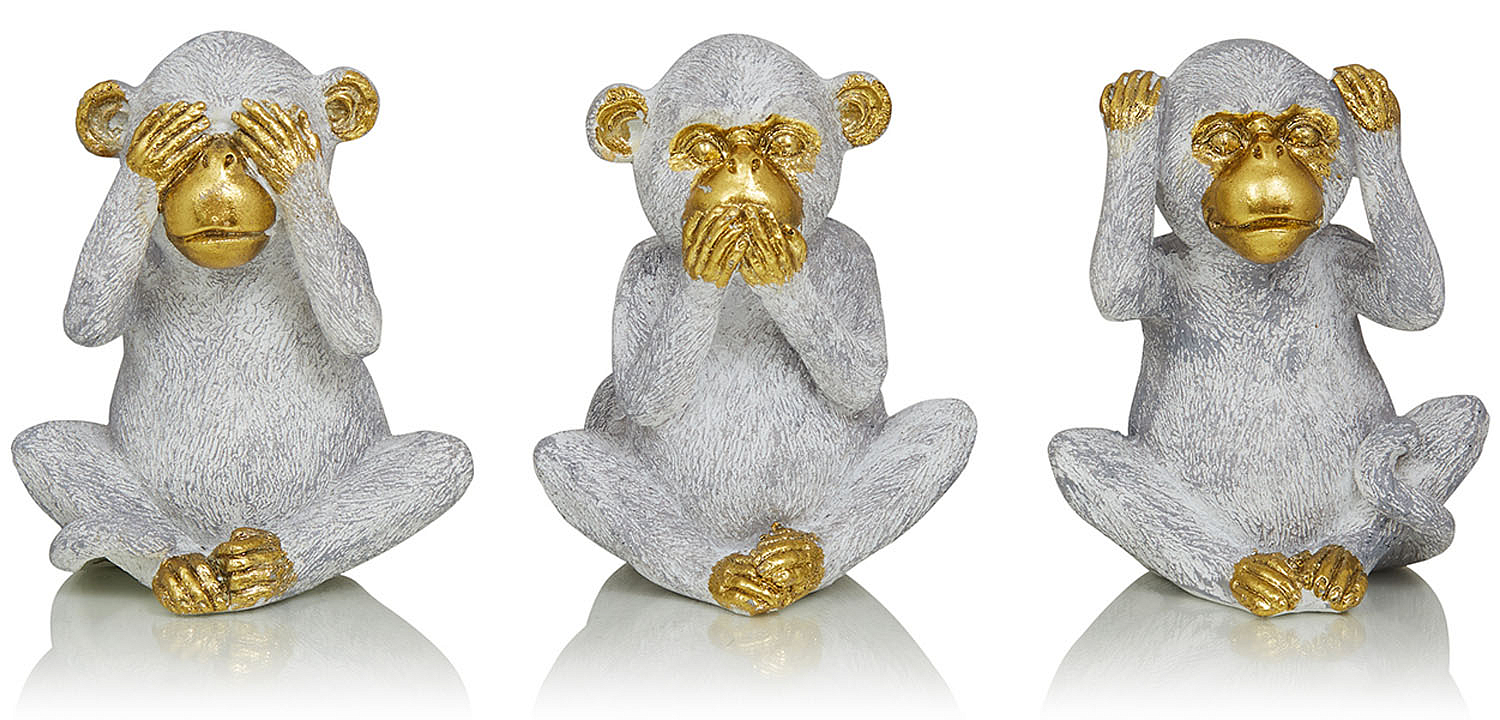 Комплект из 3-х статуэток Three Monkeys Комплект из 3-х статуэток Three Monkeys - Loft-Concept в Грозном