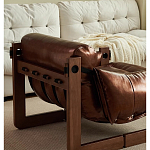 Кресло-диван кожаное на деревянном каркасе Medieval Furniture варинант исполнения - 5 | Loft Concept в Грозном