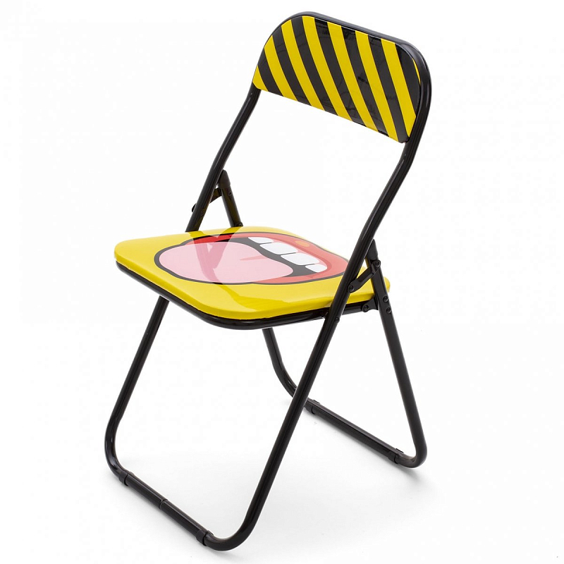 Стул Seletti Folding Chair Tongue Желтый Черный Стул Seletti Folding Chair Tongue Желтый Черный в Грозном | Loft Concept
