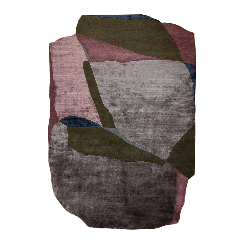 Ковер шелк Manhattan Wool Silk Carpet II Розовый Серый Зеленый в Грозном | Loft Concept 