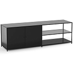 ТВ-тумба из металла с 2-мя дверцами и полками Damian Metal TV Stand варинант исполнения - 2 | Loft Concept в Грозном