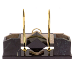 Настольный письменный набор из бежевого мрамора с часами Marble Accessory варинант исполнения - 3 | Loft Concept в Грозном