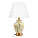 Настольная лампа бежевая с изображением птиц Slip Away варинант исполнения - 1 | Loft Concept в Грозном