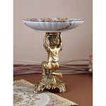 Чаша с цветочным орнаментом на ножке в виде бронзового ангела Eden Garden варинант исполнения - 6 | Loft Concept в Грозном