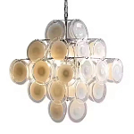 Люстра  с каскадом из круглых декоративных элементов  White Clear Glass Chandelier варинант исполнения - 6 | Loft Concept в Грозном