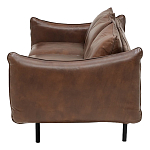 Трехместный кожаный диван на ножках темно-коричневый Tailler Sofa Brown варинант исполнения - 3 | Loft Concept в Грозном