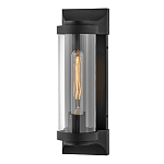 Настенный фонарь в индустриальном стиле с вытянутым цилиндрическим плафоном из прозрачного стекла и черным корпусом Hinkley варинант исполнения - 4 | Loft Concept в Грозном