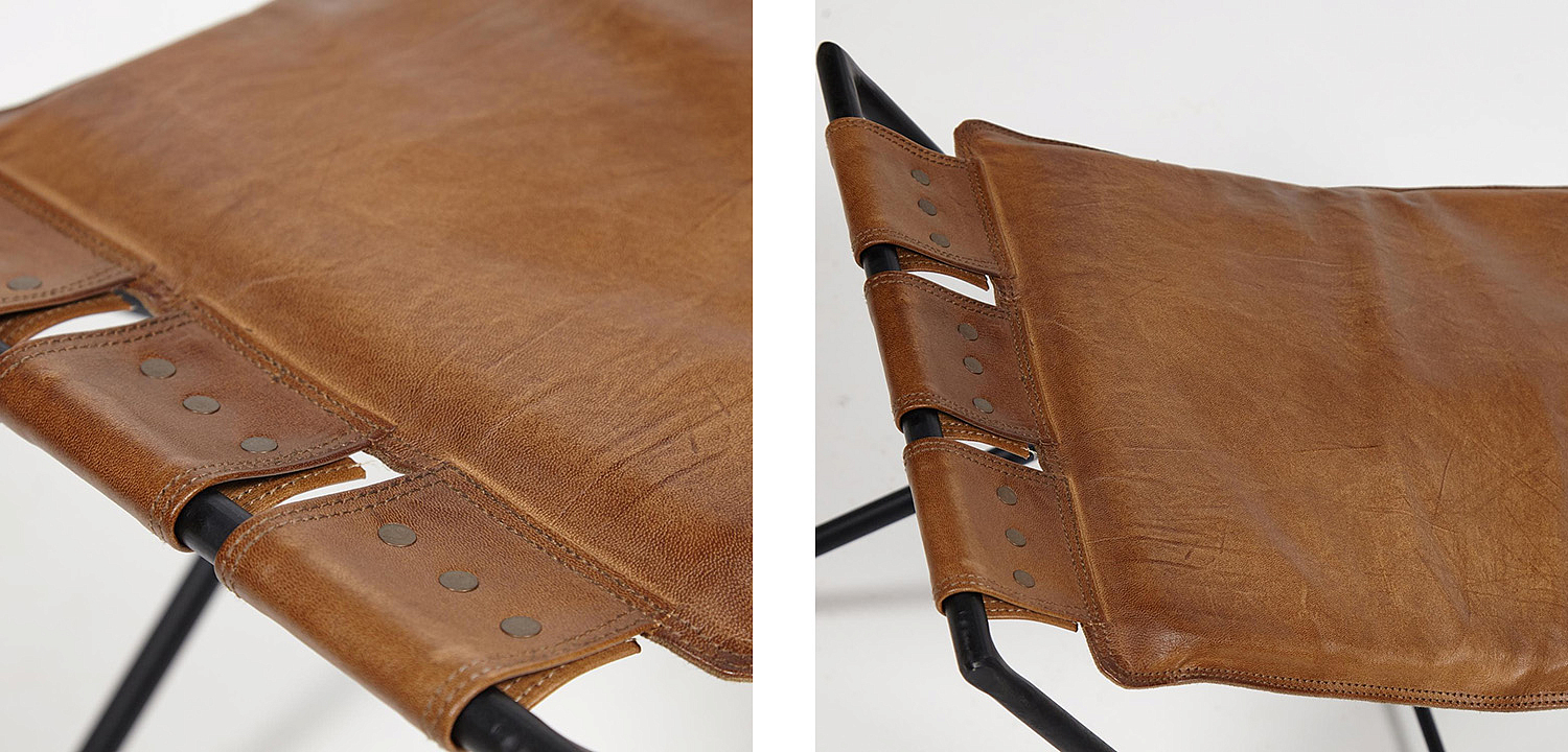Табурет из кожи буйвола Industrial leather folding stool Табурет из кожи буйвола Industrial leather folding stool - Loft-Concept в Грозном