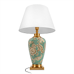 Настольная лампа бирюзовая с цветочным принтом Turquoise Flight варинант исполнения - 3 | Loft Concept в Грозном