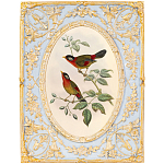 Декоративный постер с изображением птиц в раме с рельефным растительным узором Blooming Birds Poster варинант исполнения - 7 | Loft Concept в Грозном