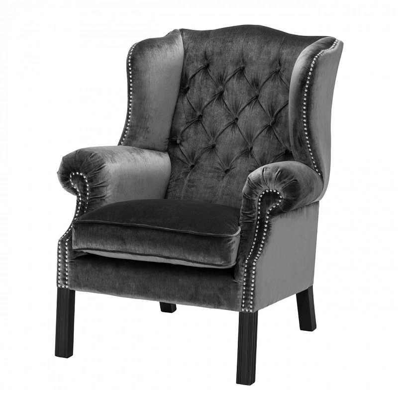 Кресло Eichholtz Chair Bradley Серый Черный Кресло Eichholtz Chair Bradley Серый Черный в Грозном | Loft Concept