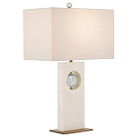 Настольная лампа из мрамора с тканевым прямоугольным абажуром Eternity варинант исполнения - 3 | Loft Concept в Грозном