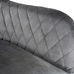 Барный стул со спинкой и подлокотниками на 4-х металлических ножках Douglas Rhombus Серый Велюр варинант исполнения - 4 | Loft Concept в Грозном