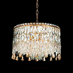 Люстра круглая с хрустальными подвесками на золотистом каркасе Roul Crystal Light варинант исполнения - 6 | Loft Concept в Грозном