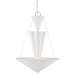 Люстра светодиодная белая геометрической формы с рифленым плафоном White Geometric Lamps варинант исполнения - 1 | Loft Concept в Грозном