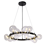 Люстра круглая подвесная с 15-ю прозрачными шарообразными плафонами из стекла Iona chandelier варинант исполнения - 8 | Loft Concept в Грозном