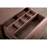 Прикроватный столик деревянный с 2-мя ящиками Moon Walnut Furniture варинант исполнения - 3 | Loft Concept в Грозном