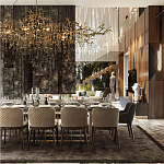 Подвесная люстра в виде ветвей деревьев золотого цвета с прозрачными подвесками-каплями 10 и 14 ламп Droplet Chandelier варинант исполнения - 7 | Loft Concept в Грозном