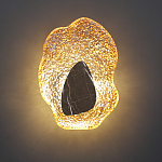 Бра с волнообразным стеклянным плафоном и вставкой из мрамора Liquid Stone варинант исполнения - 9 | Loft Concept в Грозном