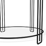 Стол журнальный круглый со столешницей из стекла Gold and Black Marble варинант исполнения - 4 | Loft Concept в Грозном